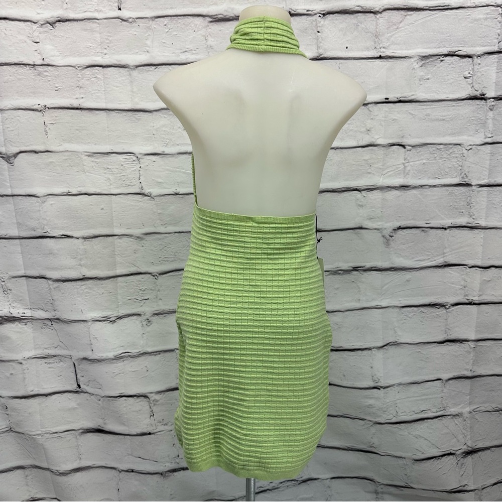 Callahan Knitwear Mimi Mini Halter Knit Dress Apple Green Medium - Picture 7 of 14